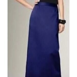 TALBOTS Royal Blue Satin Maxi Pencil Maxi long Formal Evening Wedding Sz 12
